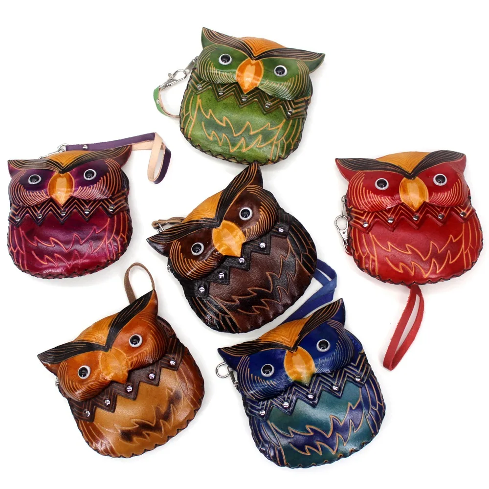 OWL  shape Special design beautiful leather coin wallet pocket coin purse