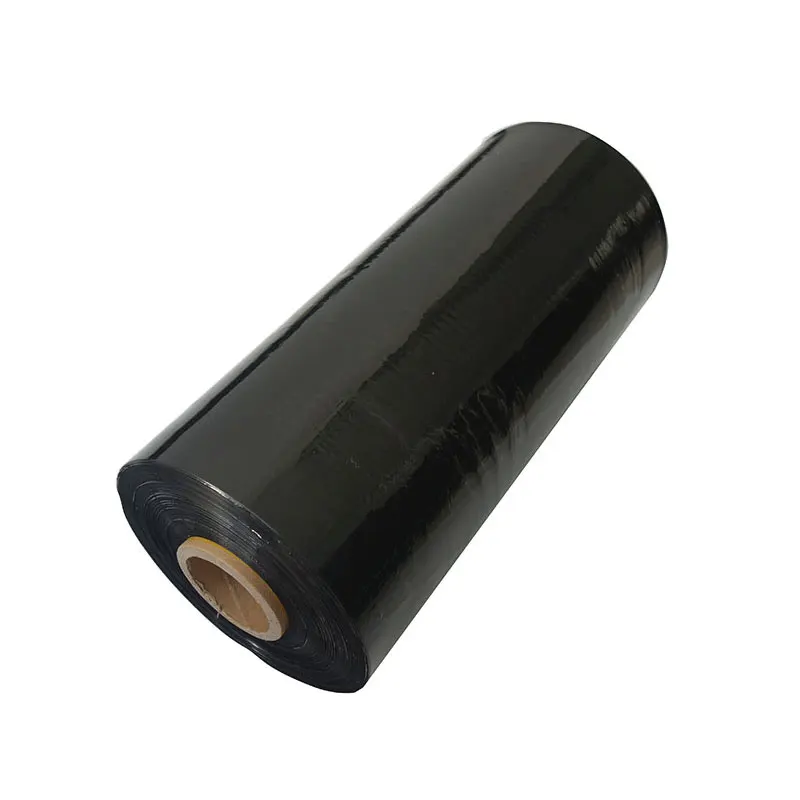 
Black machine use pe stretch shrink wrap film 20mic 450mm width pallet wrap packaging film 