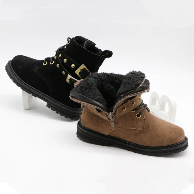 
YY10136S 2018 Autumn and winter new frosted leather shoes side zipper stylish short boots kids boots genuine leather 