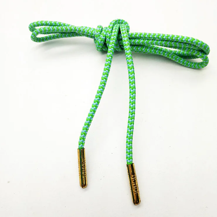 neon color round dress shoe laces with LOGO tipping