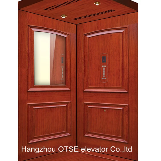 OTSE wooden elevator cabin for home lift with manual open door