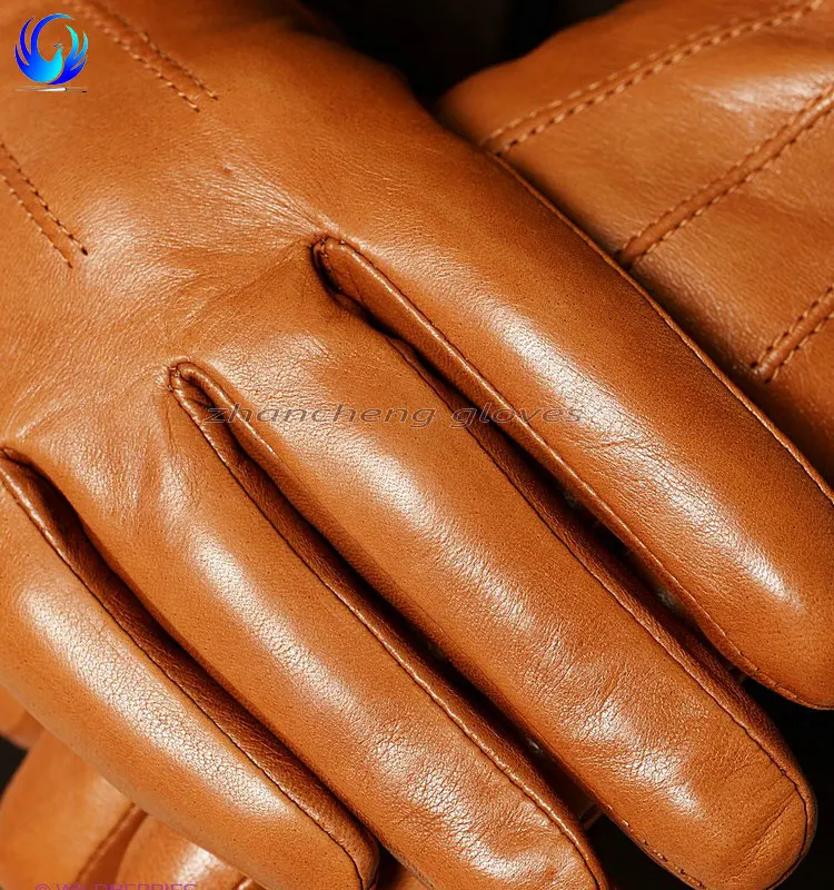 Hot sale ladies winter wool lined sheepskin leather hand gloves manufacturers women leather gloves
