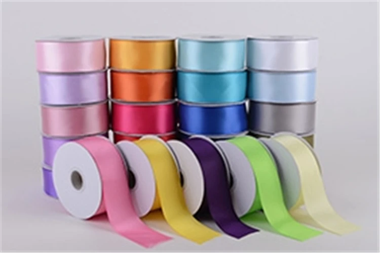 2022 New Arrived factory direct selling 100% polyester single face satin ribbon 100yard per roll