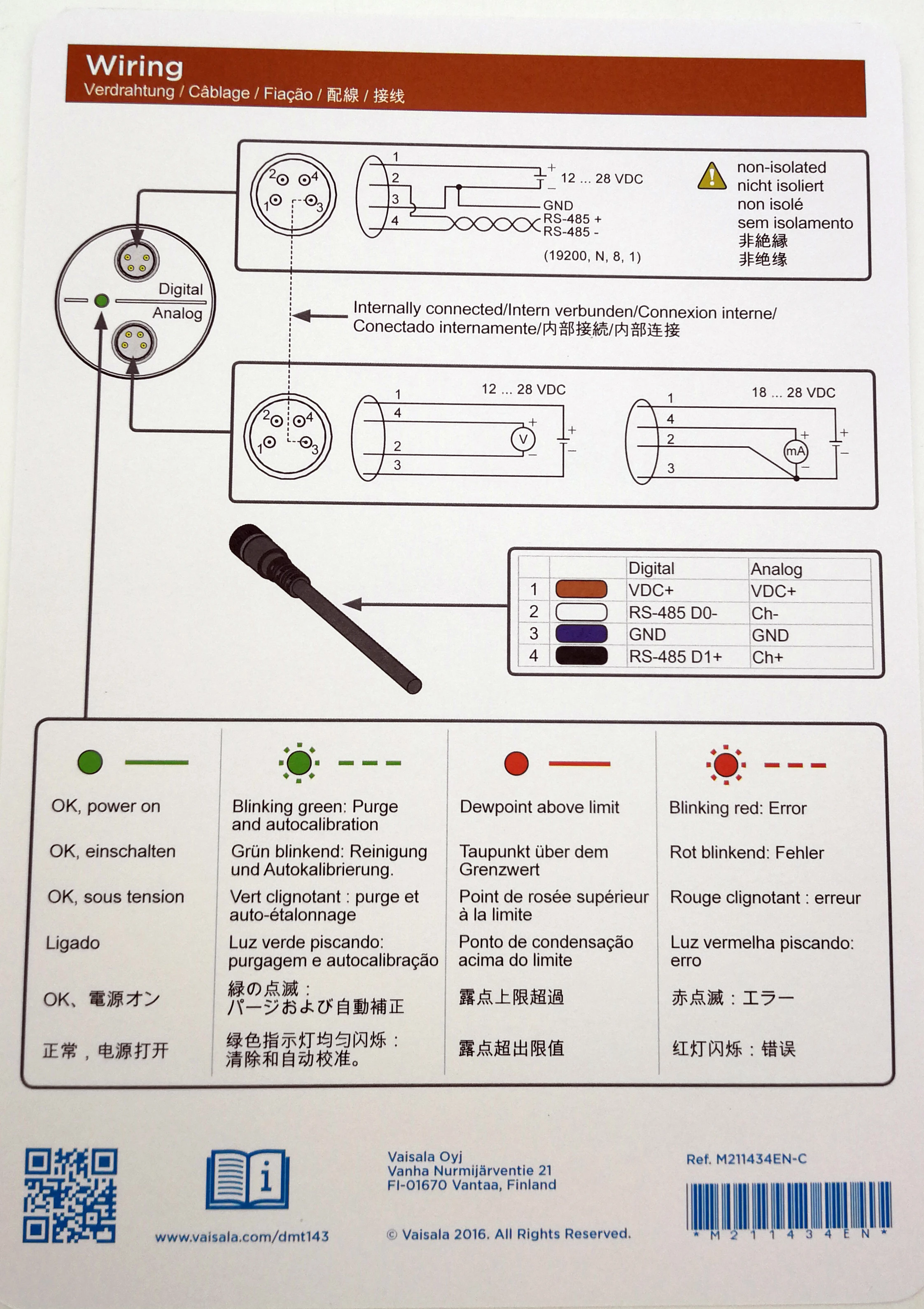 Vaisala DMT143 compressed air dew point sensor