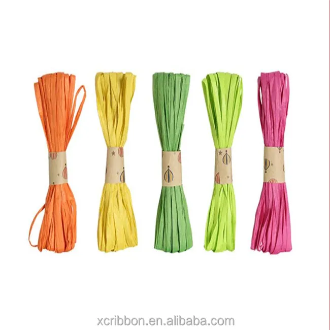 5mm paper raffia ribbon bow for gift package
