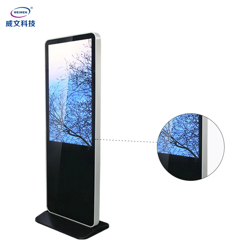 55 inches floor standing lcd advertising display touch screen 4k interactive digital signage kiosk for bank halls