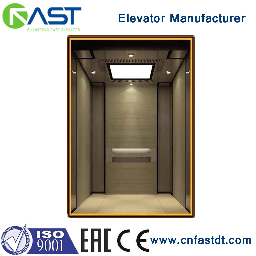 
Cheap Price 6 persons 450kg small passenger Elevator with all hairline stainless steel 