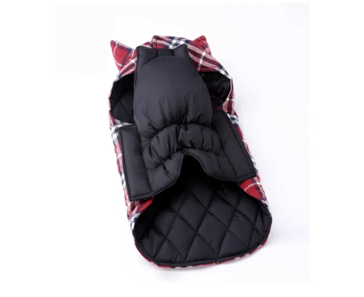 waterproof dog clothes jacket pet reversible winter dog jacket pet plaid dog coat factory