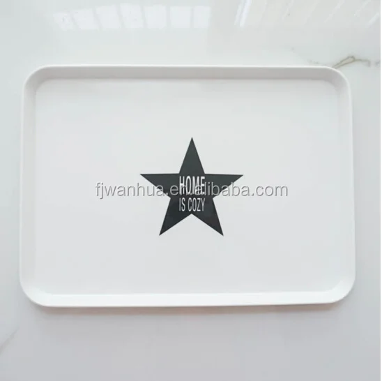 Melamine breakfast plastic serving trays