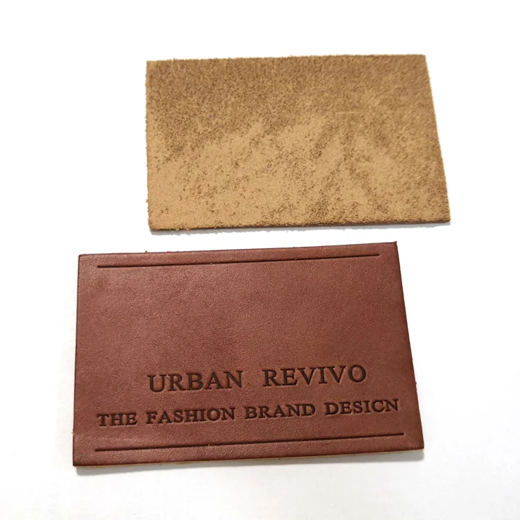 
High quality recycled debossed custom leather patches 