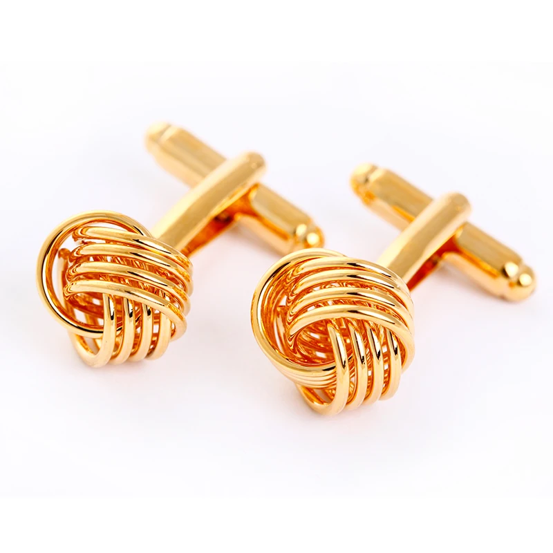 Factory Cufflinks Gold Metal Mens Knot Cufflinks