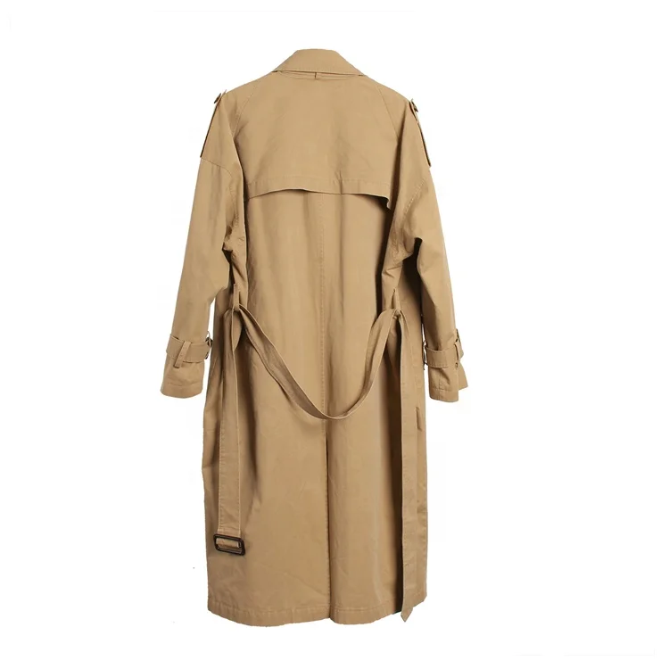 Fashionable New Arrival design  Solid color Cotton long Trench Coat for Women