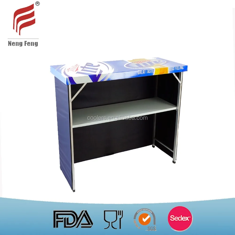 Новая коллекция, металлический складной стол, складной портативный барный стол с полкой для рекламы и рекламы