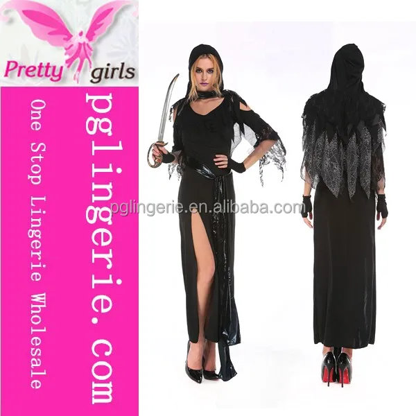 Black halloween witch costume for Adult Long Vampire Witch Costumes Dress
