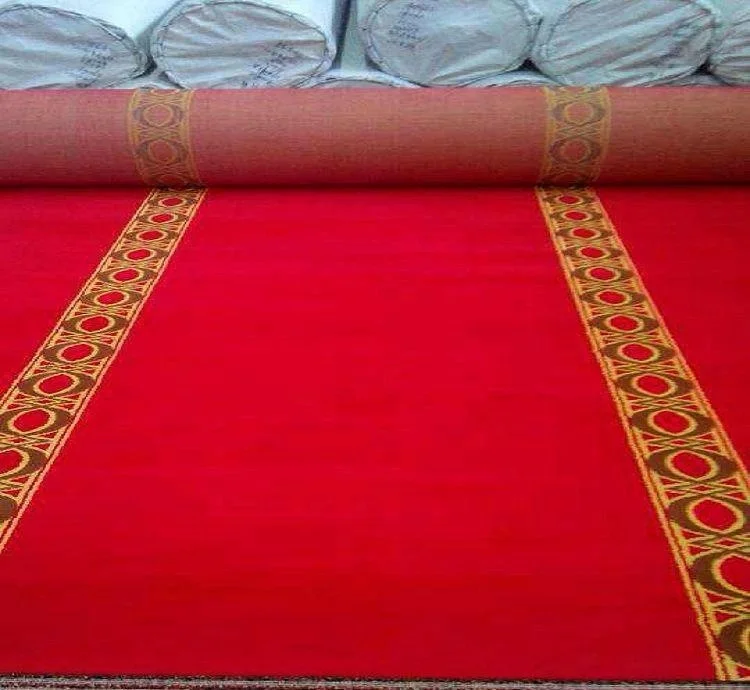 Plain Colour Design Fire Resistance Mosque Printed Prayer Roll Muslin Prayer Rugs for Sales