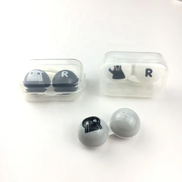 Cheap  Mini  cute 3D anime cosplay Contact Lens Cases accept LOGO printing on case P-1001