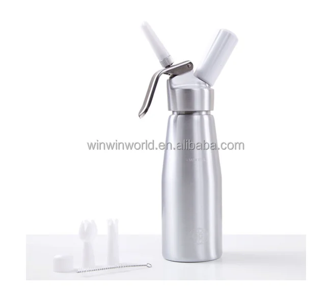 Professional Aluminum Whipped Cream Dispenser 1 Pint Gourmet Whipper Stainless Steel Decorating Nozzles + 3 pcs Plasti