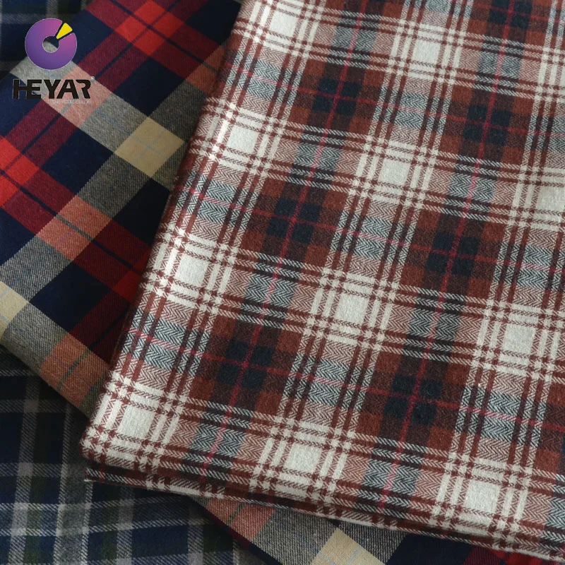 high quality wholesale 100cotton yarn dyed check brushed flannel  fabric