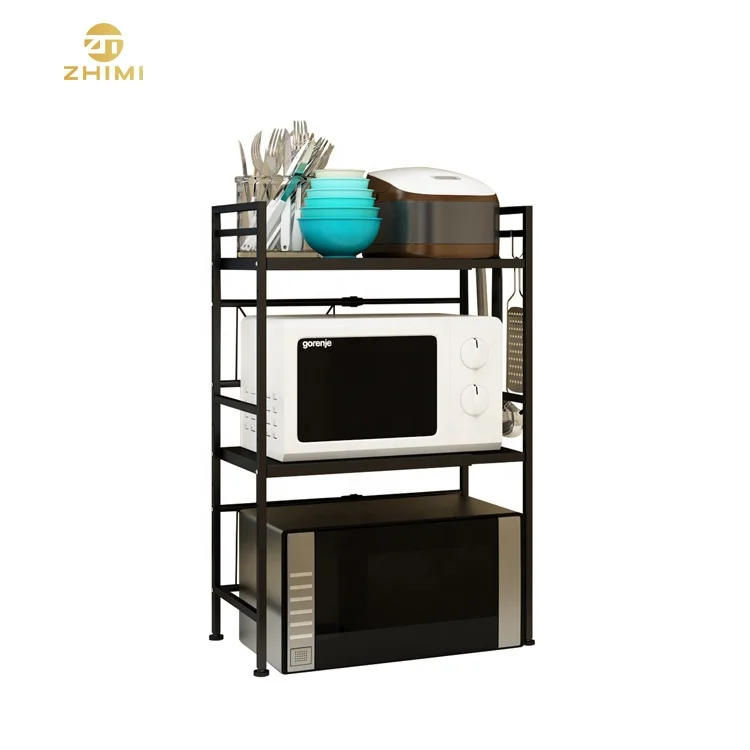 Multifunction metal kitchen shelves 3 tier kitchen adjustable storage rack for  utensil stand