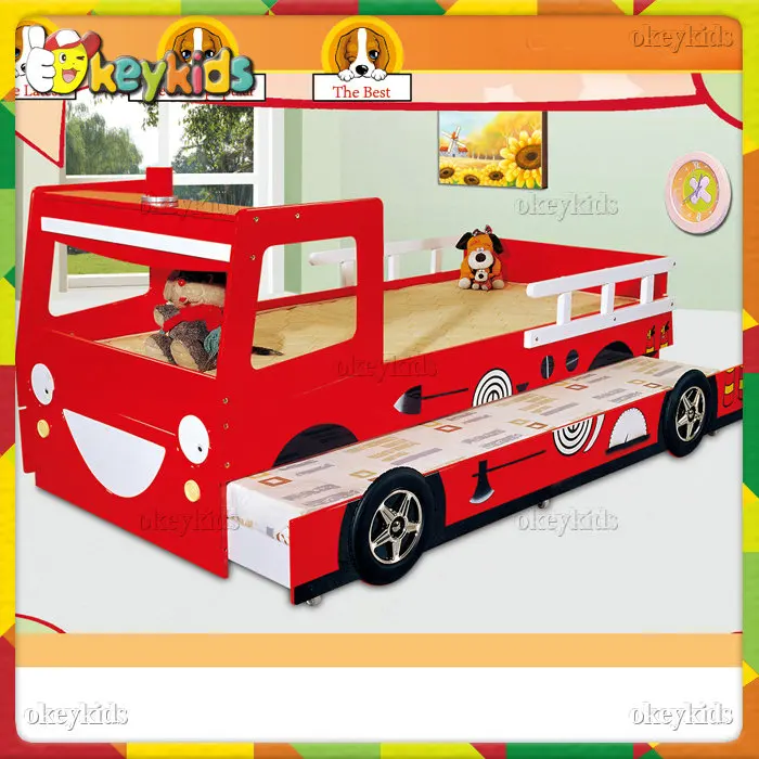 2016 wholesale baby wooden car beds for sale, new design kids wooden car beds for sale, children wood car beds for sale W08A034