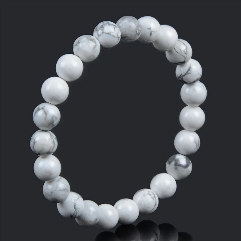Classic 19cm Stretch Natural Stone Bracelet for Women Men