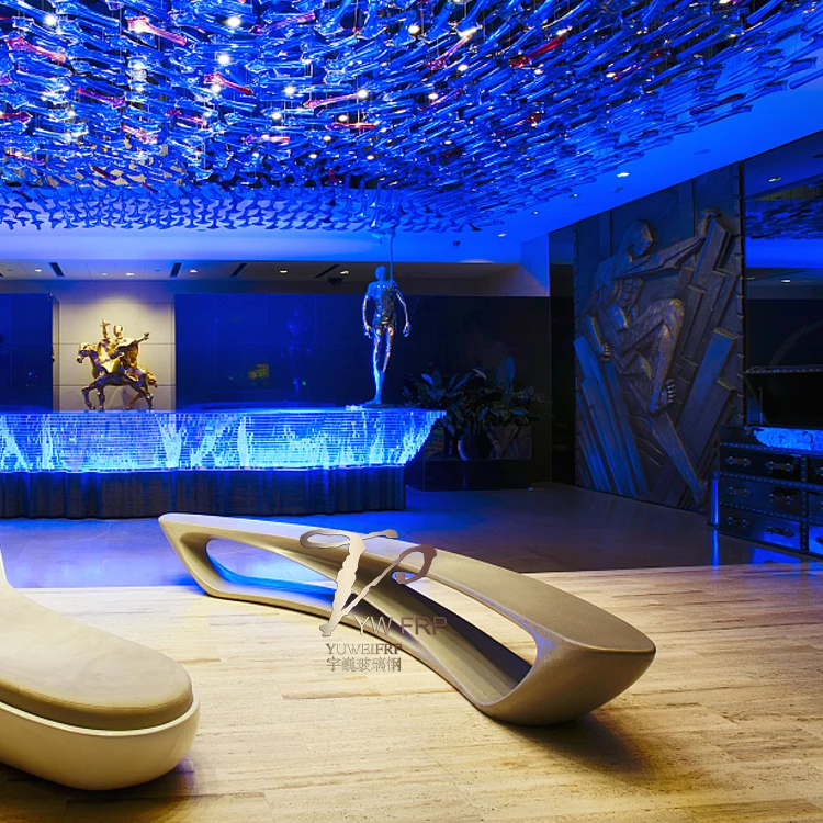 Modern  garden fiberglass moon  bench seat lounge chair