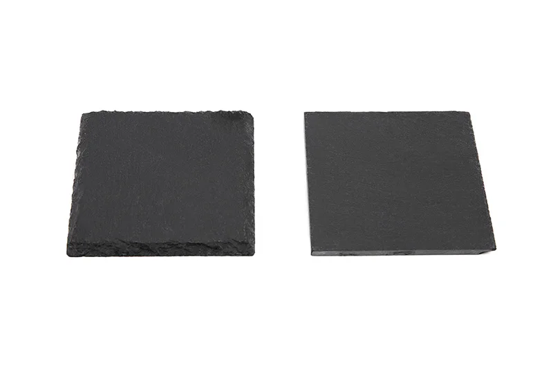 2022 Best Wholesale Rectangle Black Slate Coasters 10*10cm Customized Square Slate Coasters Drink Cup Coaster