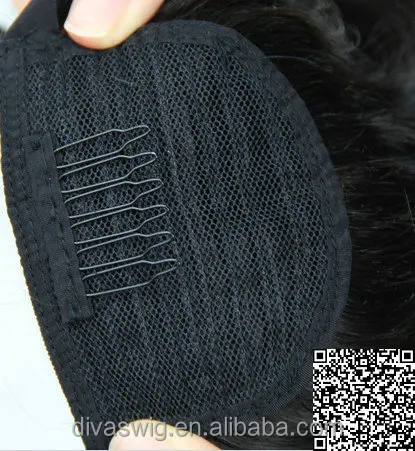 10A grade 100% Human Hair Ponytails Extension wavy straight  Brazilian Human Hair Ponytails