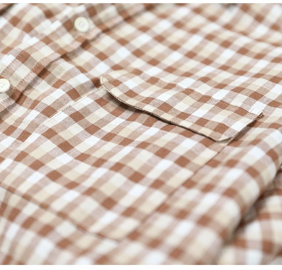 stylish Indian fashion shirt linen fabric plaid shirt mens