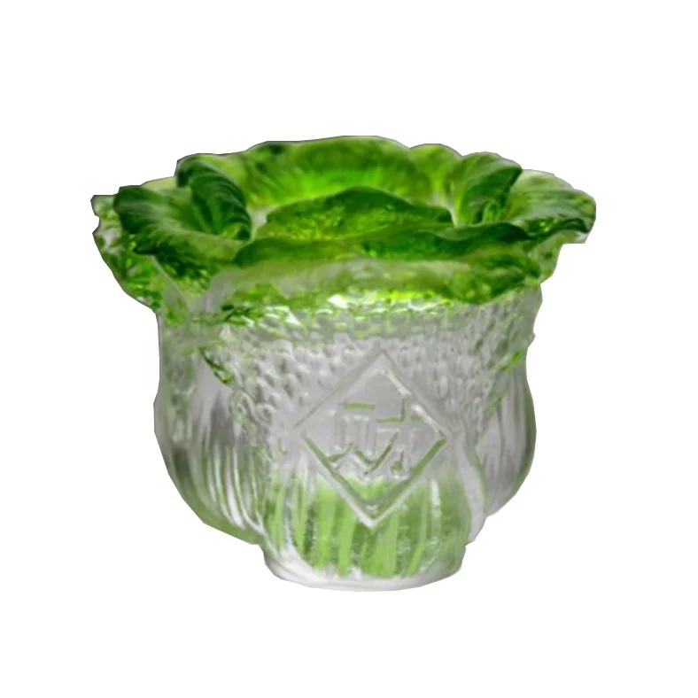 
Wholesale Crystal Material Green Cabbage Crystal Iceberg For Home Decoration Or Gifts For Friend 