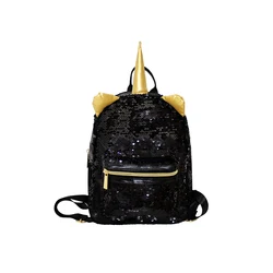 Wholesale black fashion sequins Student unicorn design school backpack women ladies for girl