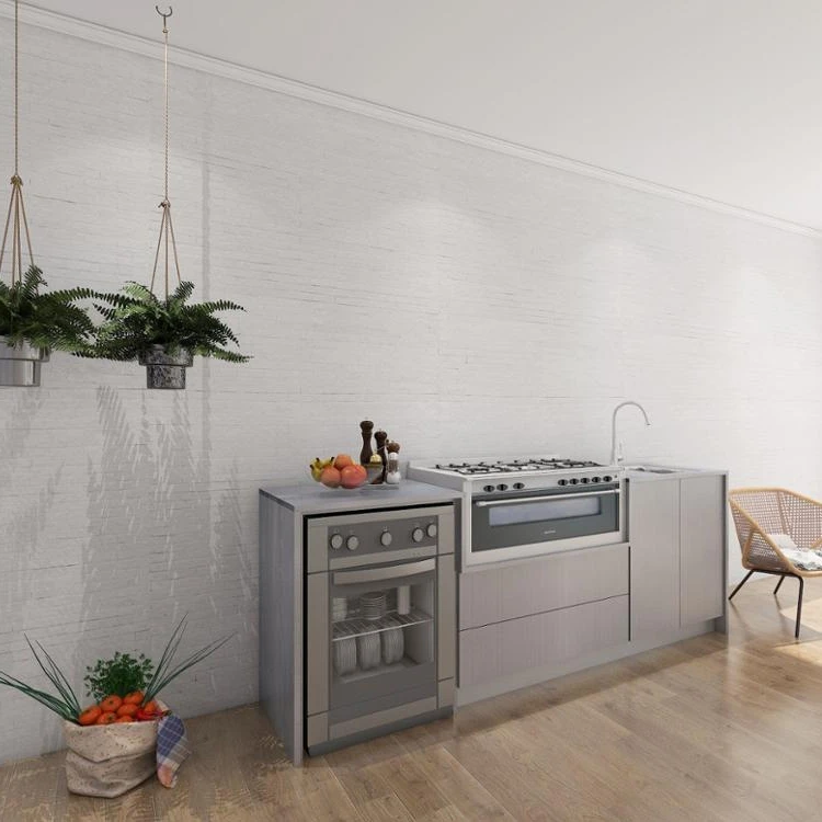 Outdoor kitchen island waterproof  freestanding metal kitchen cabinets modern design