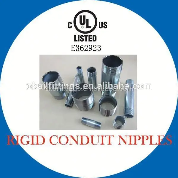 Steel rigid conduit nipple thread connector conduit fittings tube female thread nipple coupling