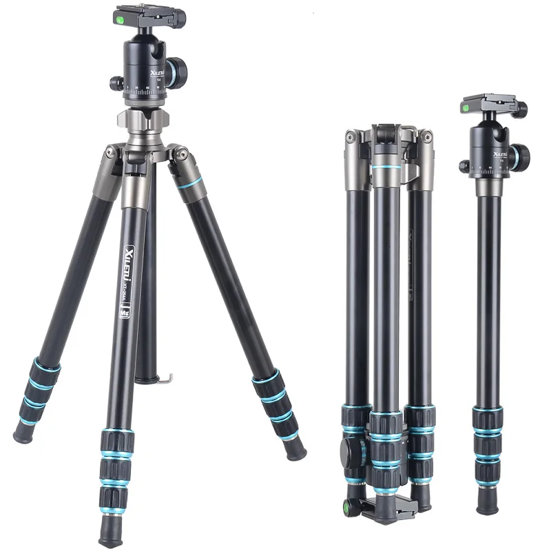 XILETU XT264A+T1 professional aluminum flexible camera tripod stand with ball head for DSLR cameras portable