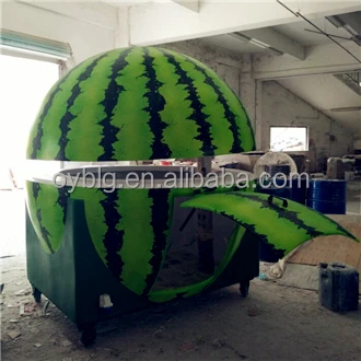 fiberglass watermelon design fresh fruit juice bar kiosk /fast food trailer truck