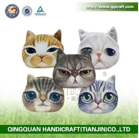 2016 Custom Lovely Cat Dog Printing Pattern Zipper Coin Purse/Cartoon Animal Mini Wallet Novelty Design Gift Cat Coin