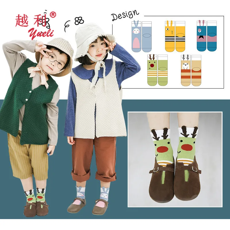 3d cartoon tube children animal bulk wholesale non skid baby girls 100 cotton cute socks