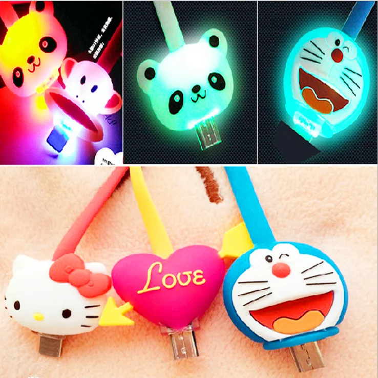 Оптовая Красочный Светодиодные Micro USB Кабель для Смартфона с Высоким Качеством
