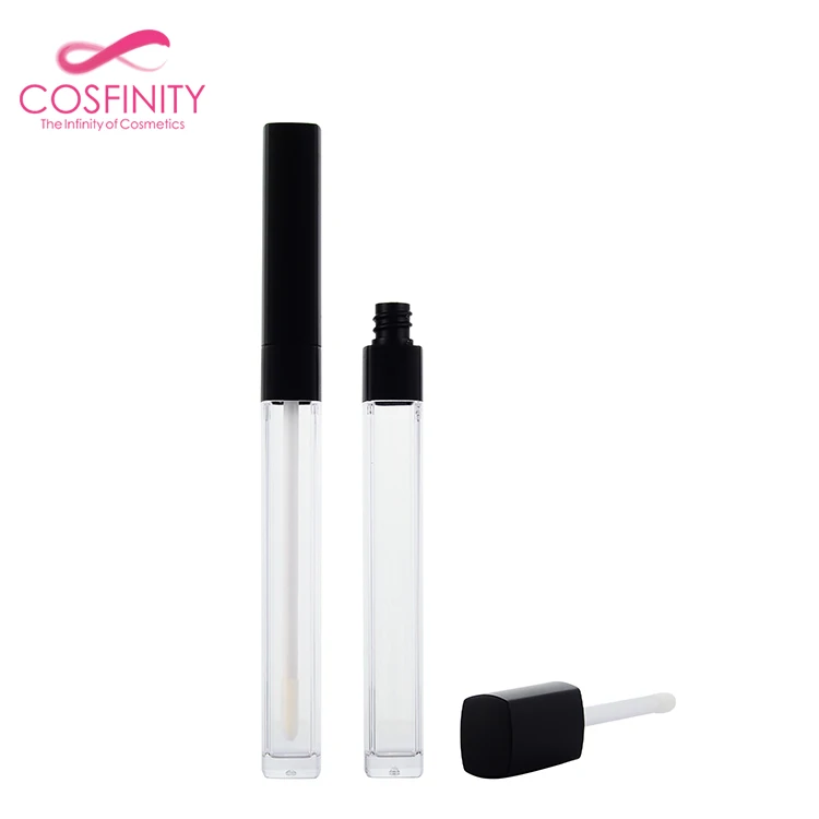 Wholesale China manufacture custom lip gloss tube package,pink slim lipgloss container with brush