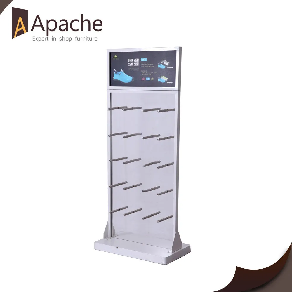 Customized logo pegboard tools display stand with led lighting header for hardware store