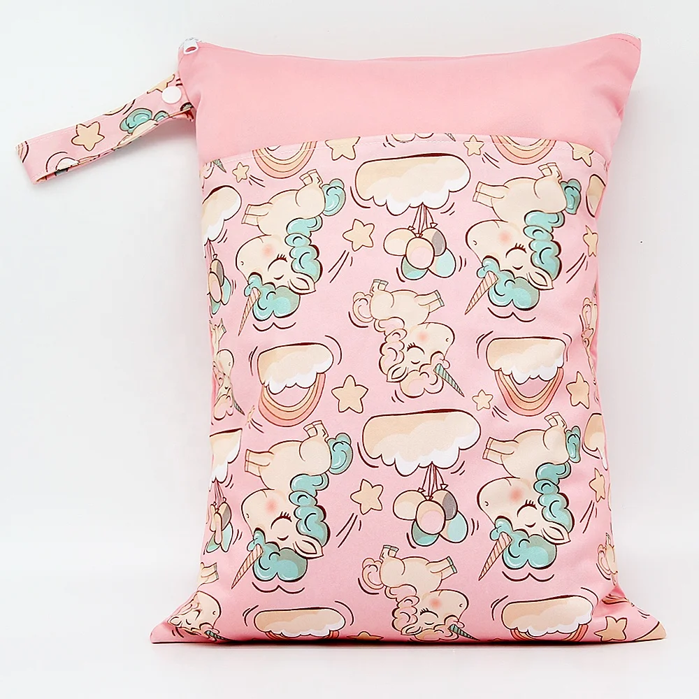 Goodbum Reusable Baby Diaper Bags Double Zippered Wet/Dry Bag