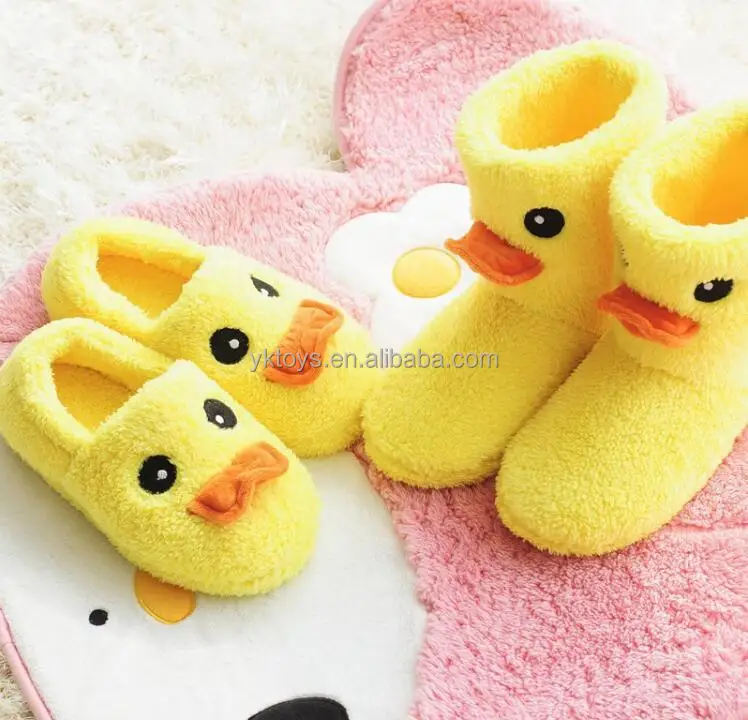 
New design winter slipper plush duck slipper animal shape warm up slipper 
