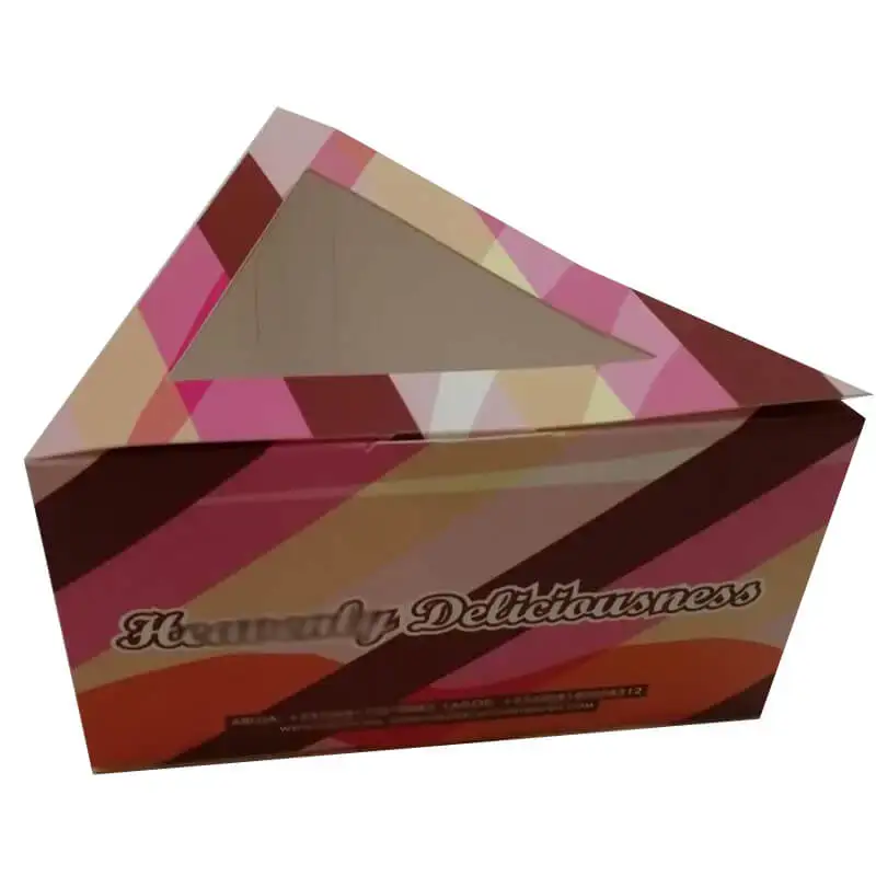 Color Printed Triangle Sandwich Cake Bag Slice Boxes Paper Bakery Packaging
