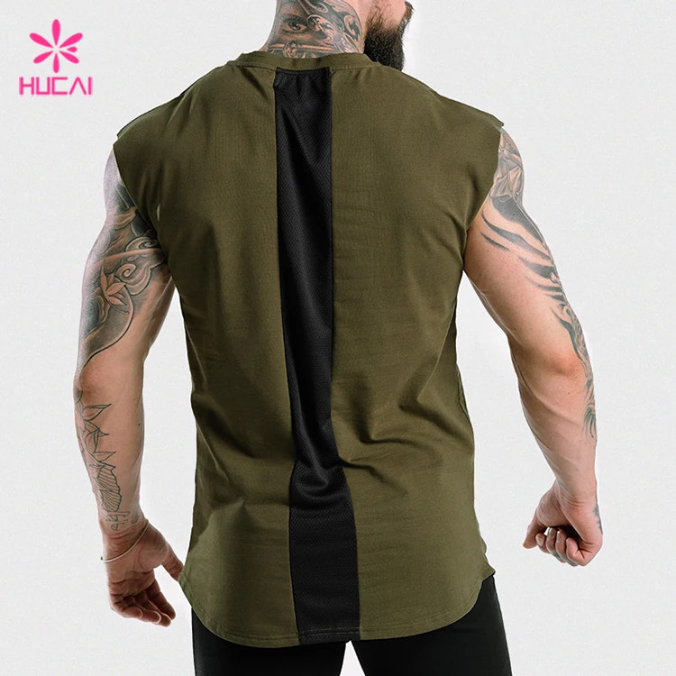 Wholesale Kangaroo Zipper Pocket Slim Fit Men Custom Curved Hem T-Shirt