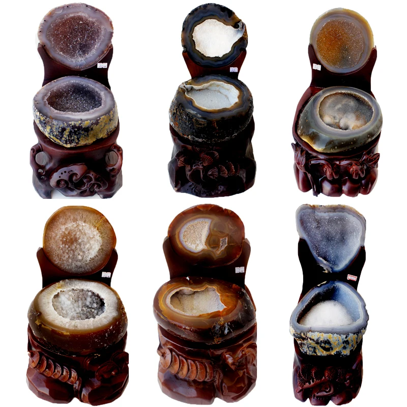 Wholesale Natural Beautiful Agate Carve Crystal Geodes Agate Cornucopia