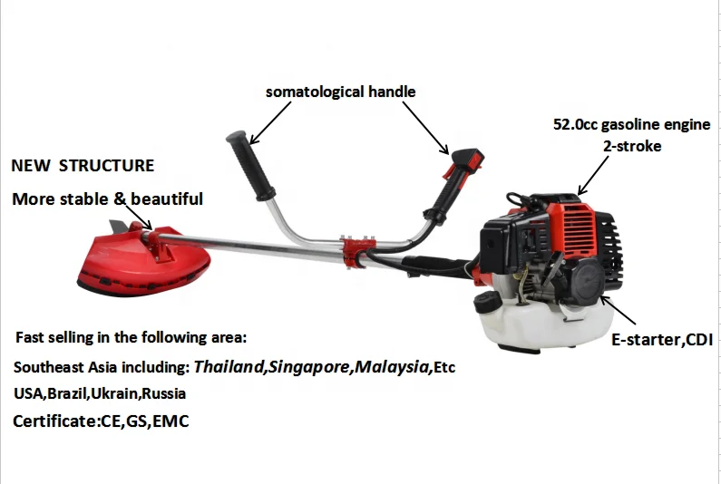 gasoline manual brush cutter bc330 2 stroke 33cc lassy farming equipment CE standard