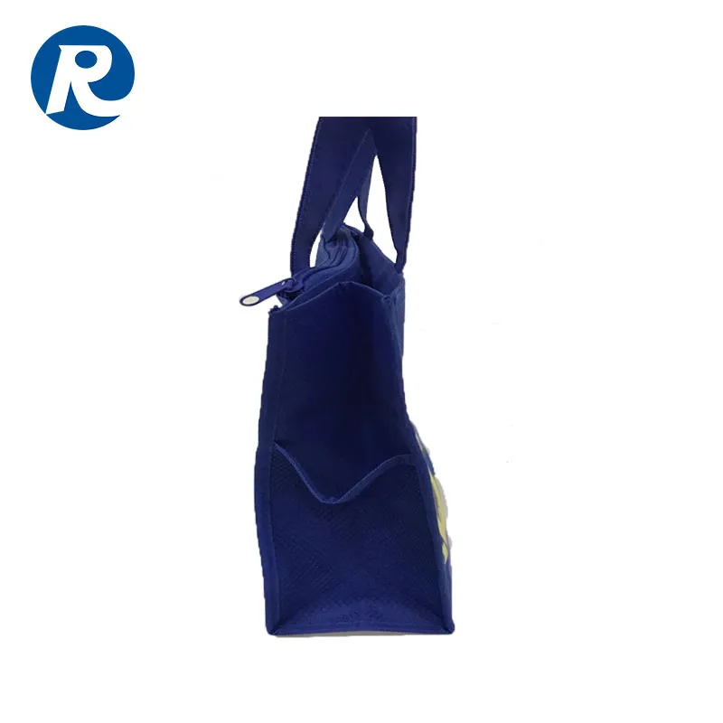 Ruiding Organic Recyclable Colorful-blue Accept Customized bolsa de tela con cremallera cotton canvas bag