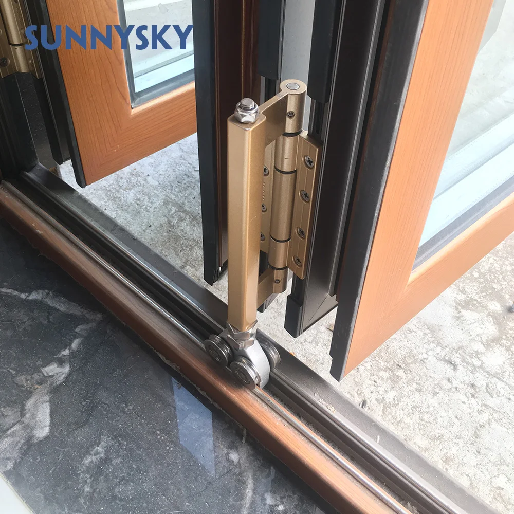 
Residential medium stile aluminum accordion elevation folding door for direct ireland 