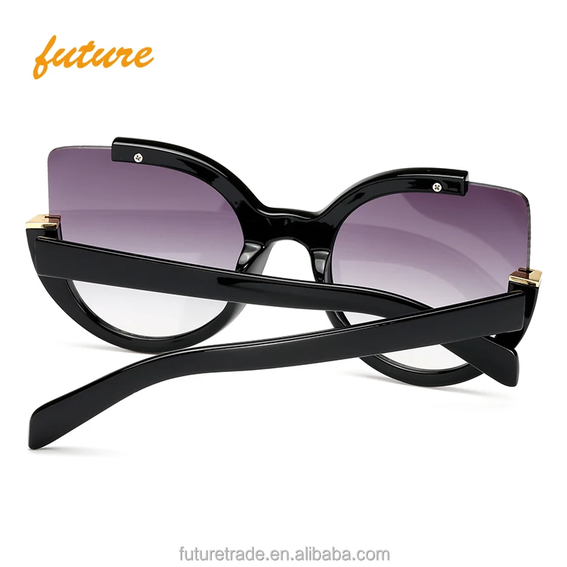 
cateye half frame sunglasses uv400 fashionable sunglasses vendor women 2021 black cat eye sunglasses women vintage 