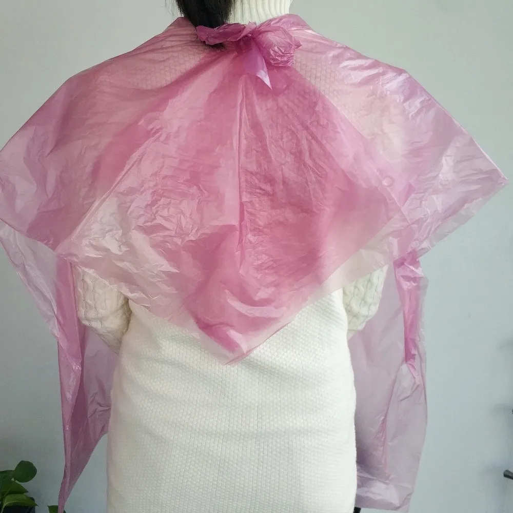 poly plastic pe Durable Biodegradable Haircut Capes for Hair Cutting Hair Coloring Hairdressing